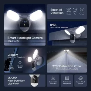 TP-LINK-TAPO C720-TP-LINK WIFI CAM PAN/TILT NIGHT FHD C720 - Imagine 2