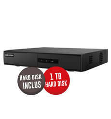 NVR 4 canale IP 4MP, 4x PoE, Hard disk 1TB inclus, IVS, H.265+ - HikVision DS-7104NI-Q1/4P/M-WD1