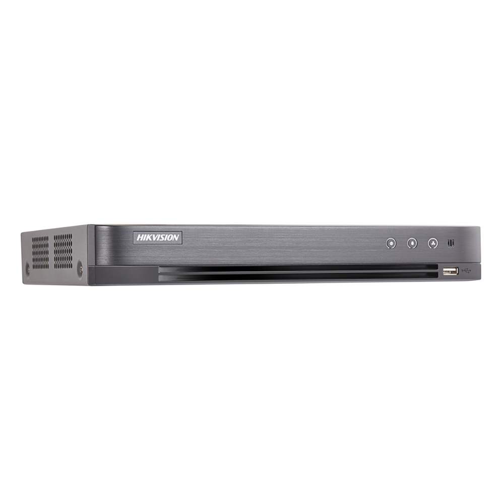 DVR 4 canale 4MP-N(videobalun integrat) + 2 canale IP, 2xHDD, H.265+- HikVision DS-7204HQHI-K1-B
