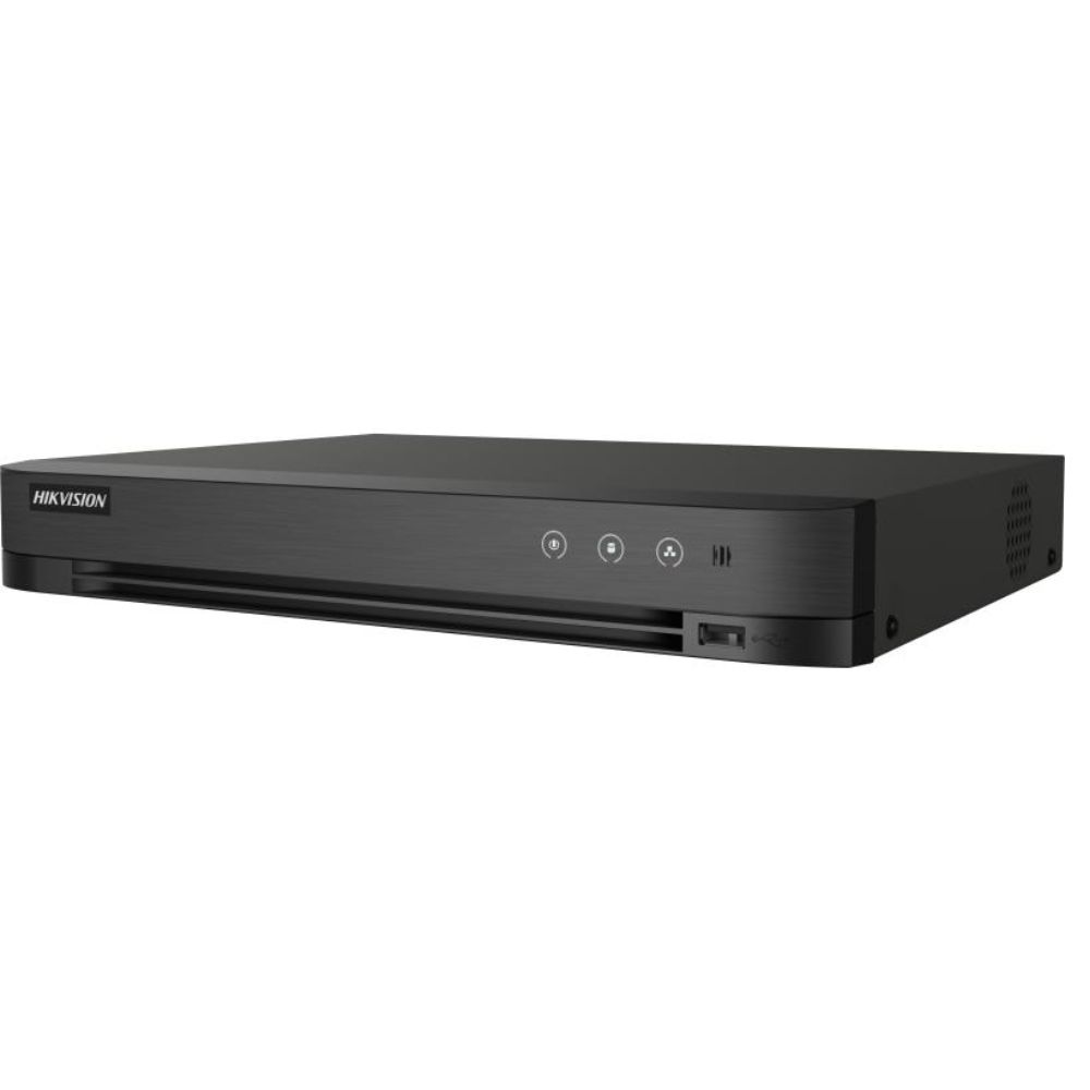 DVR 4 ch, 5MP, 1xHDD, 1xSATA, H.265 Pro+,  AcuSense, Audio Coaxial, P2P-HikVision IDS-7204HUHI-M1/XT