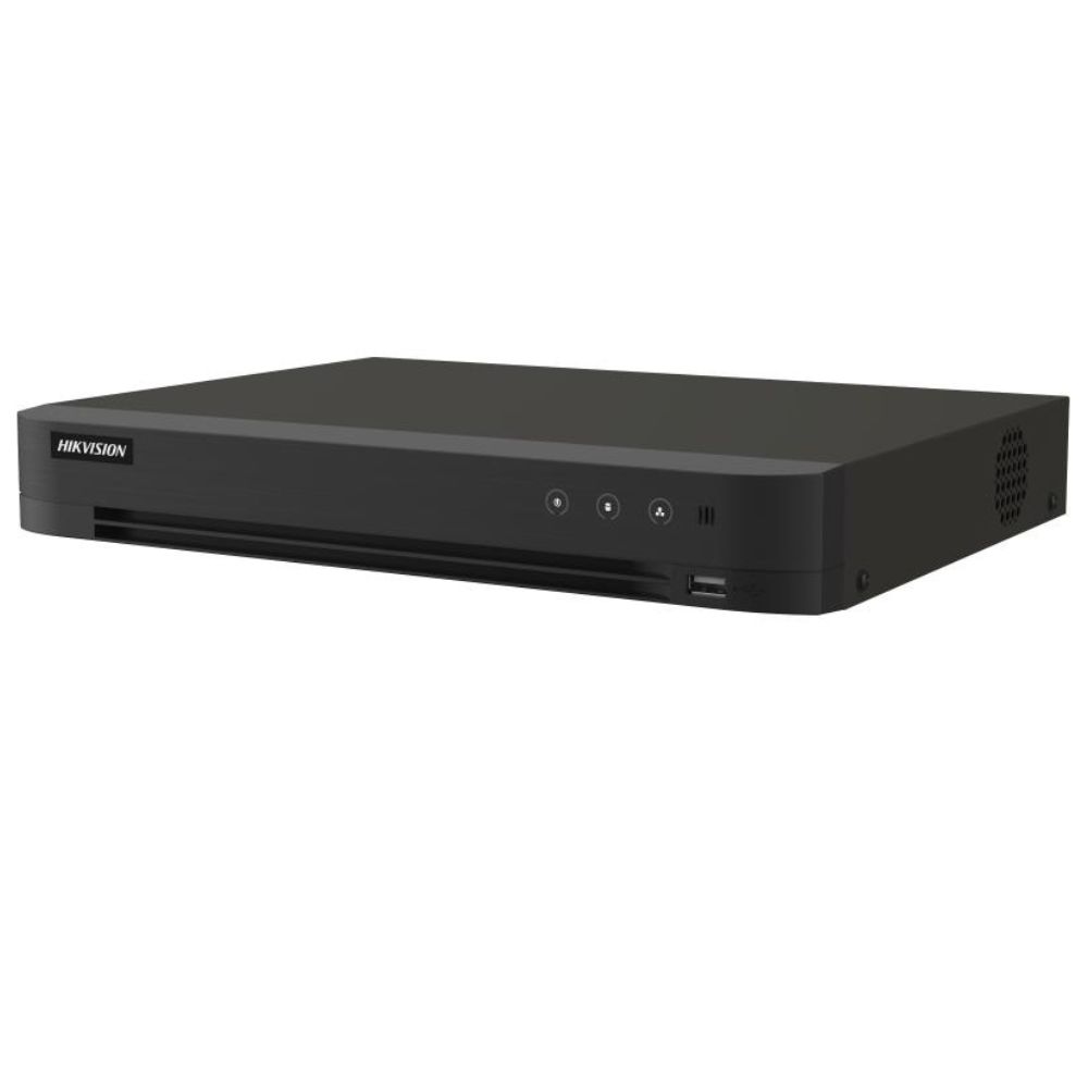 DVR 16CH 5in1, H.265 Pro+, AcuSense, 4K HDMI, 8 IP max 6MP- HikVision iDS-7216HQHI-M1-XT(16A-4/1ALM)