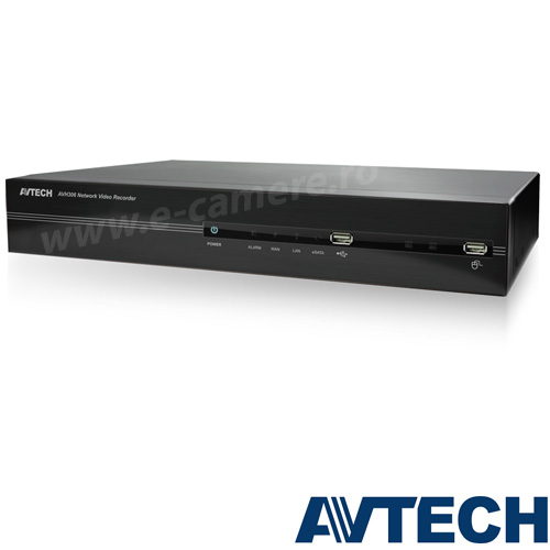 NVR 6 canale IP 720P, Bitrate 32 Mbps, 2xHDD - AVTech AVH306