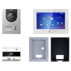 Kit videointerfon IP, 2 fire, 7inch, 2MP, Card, PoE, Incastrat - Dahua KTD01-S2(F)