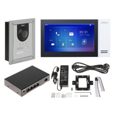 Kit videointerfon 2MP, ecran 7 inch, montaj incastrat, 1 familie, WDR, PoE, Card - Dahua KTP01-S2(F)