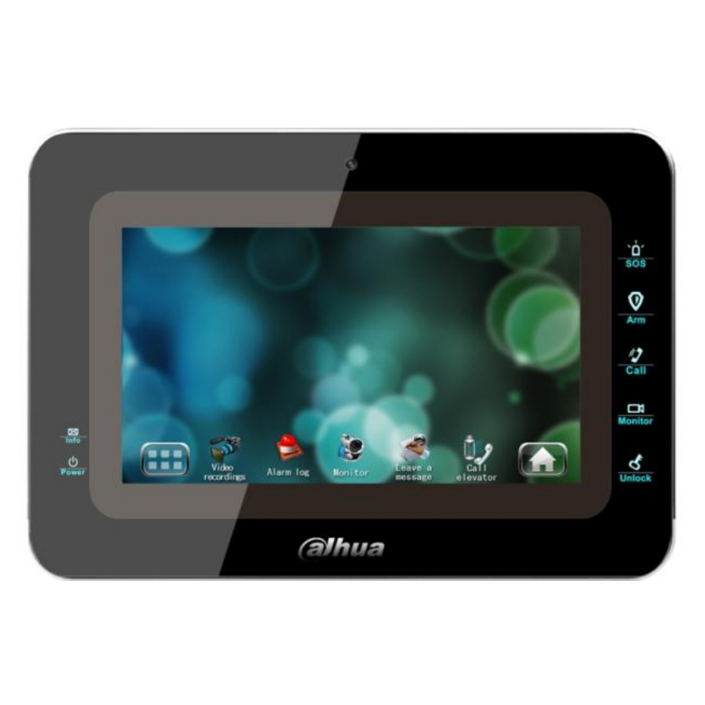 Post interior videointerfon IP cu ecran tactil 7 inch, PoE si 8 intrari alarma - Dahua VTH1560B