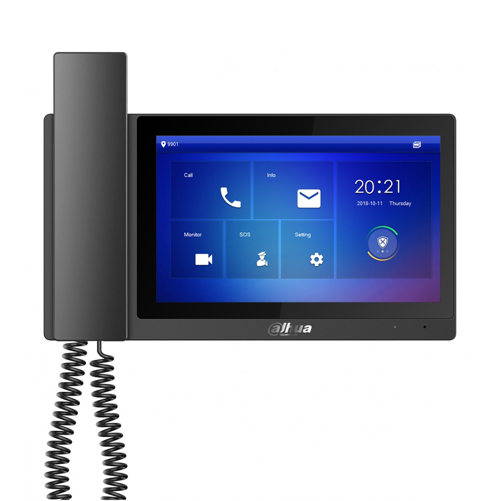 Post videointerfon interior IP Wi-Fi cu receptor, ecran tactil 7 inch, PoE, slot SD - Dahua VTH5421E-H