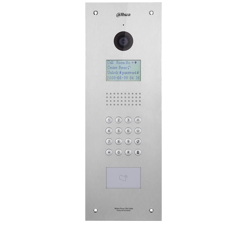 Post exterior videointerfon IP pentru bloc, 1.3MP, cititor card Mifare, IP54 IK07 - Dahua VTO1210C-X-S1