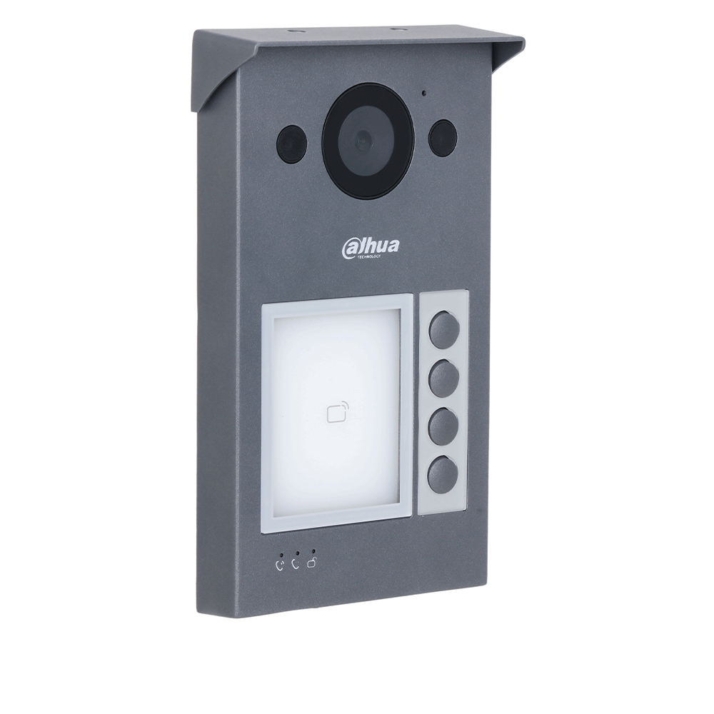 Post exterior videointerfon IP, 2MP, 4 familii, PoE, Mifare, IR, Aparent - Dahua VTO3311Q-WP