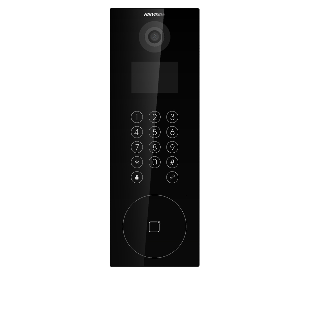 Videointerfon bloc cu ecran LCD 3.5 inch, cameră 2MP, deschidere card/PIN și aplicație - HikVision DS-KD8103-E6