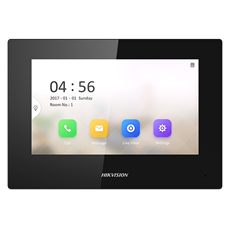 Post interior videointerfon, digital, touch screen 7inci, PoE, Negru - HikVision DS-KH6320-LE1