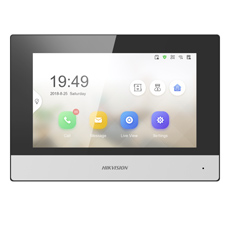 Post interior videointerfon IP 7 inch, conectare 2 fire, Wi-Fi, aplicatie mobila - HikVision DS-KH6320-WTE2
