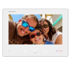 Monitor videointerfon interior, ecran tactil, card, aparent, alb - HikVision DS-KH7300EY-TE2/WH