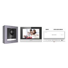 Kit Videointerfon IP 2 Fire HikVision DS-KIS702 cu Monitor 7 inch, Camera 2MP IR, Aplicatie Mobila