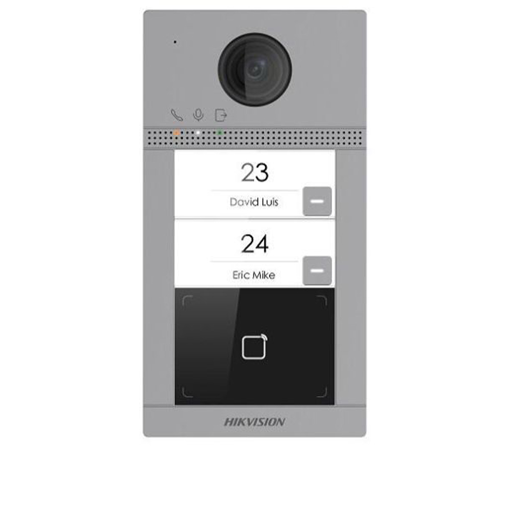 Videointerfon IP Wireless 2 Familii cu Camera 2MP, Control Acces Card si PoE - HikVision DS-KV8213-WME1