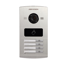 Post exterior videointerfon IP 1.3MP, 4 familii, PoE, cititor carduri IC, IR - HikVision DS-KV8402-IM