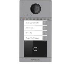 Post videointerfon IP, Wireless, 2MP, 4 familii, PoE, Mifare, Aparent - HikVision DS-KV8413-WME1