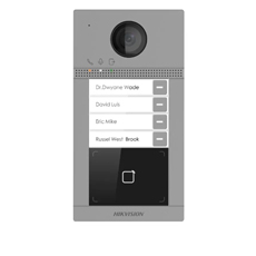 Post videointerfon IP, Wireless, 2MP, 4 familii, PoE, Mifare, Aparent - HikVision DS-KV8413-WME1(C)