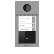 Post videointerfon IP, Wireless, 2MP, 4 familii, PoE, Mifare, Incastrat - HikVision DS-KV8413-WME1/F