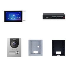 Kit Videointerfon IP Dahua 2MP cu ecran tactil 7 inch, PoE, WDR, IK08, aplicatie mobila - DHI-KTP01L(F)