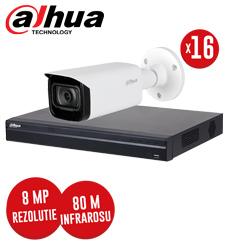 Kit NVR 16 canale, 16 camere IP 8 MP, IR 80m -  KIT268