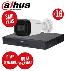 Kit DVR  canale 4K, 16 camere 5MP, Microfon, IR 80m, SMD+, fara accesorii - KIT293