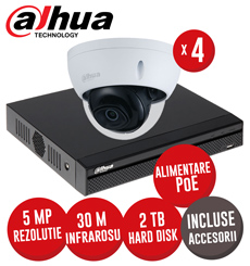 Sistem complet NVR 8 canale 8MP, 8 camere IP 5 MP, IR 30m, HDD, accesorii, alimentare PoE - KIT325