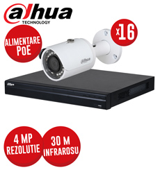 Kit NVR 16 canale 8MP, 16 camere IP 4MP, IR 30m, alimentare PoE - KIT419