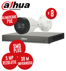 Kit NVR 8 canale 8MP, 8 camere IP 5MP, IR 30m, Switch PoE  - KIT476