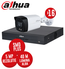 Kit DVR 16 canale 5MP-N, 16 camere 5MP, LED 40m, SMD+, Audio - KIT506