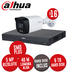 Kit DVR 16 canale 4K, 16 camere 5MP, LED 40m, SMD+, Audio si HDD - KIT508