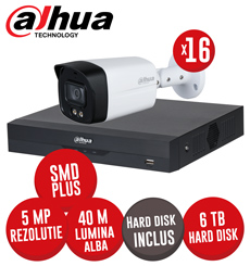 Kit DVR 16 canale 5MP-N, 16 camere 5MP, LED 40m, SMD+, Audio si HDD - KIT509