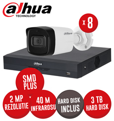 KIT DVR 8 canale 5MP SMD+, 8 camere 2MP, IR 40m - KIT537