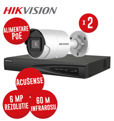 KIT NVR 4 canale 8MP, 4xPoE, 2 camere IP 6MP, IR 40m - KIT586