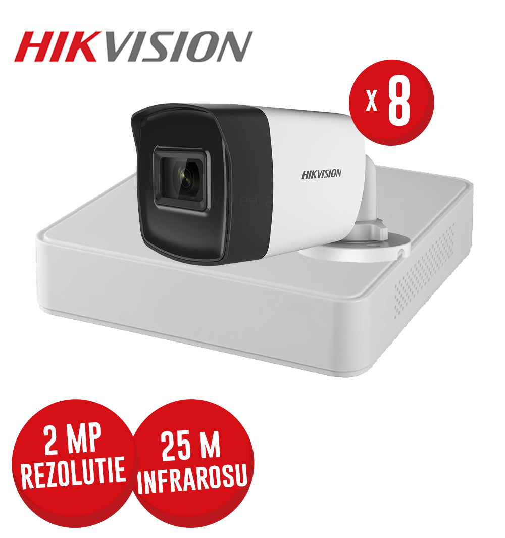 Kit DVR 8ch. 2MP-N AcuSense si 8 camere 2MP, IR 25m - KIT629