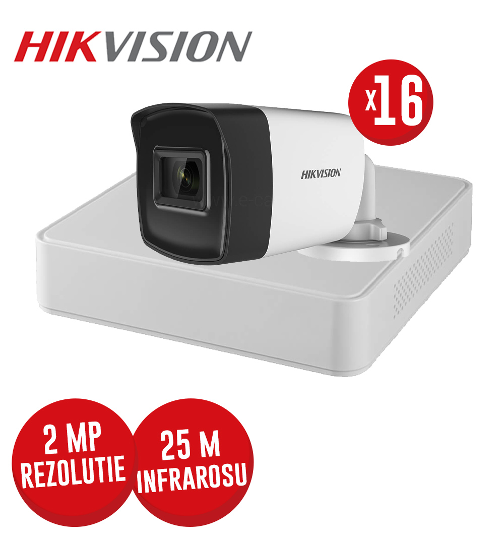Kit DVR 16ch. 2MP-N AcuSense si 16 camere 2MP, IR 25m - KIT630