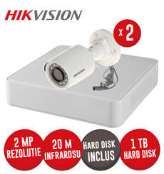 Kit DVR 4ch. 2MP-N AcuSense, 2 camere 2MP, IR 20m si HDD - KIT667