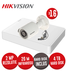 Kit DVR 16ch. 2MP-N AcuSense, 16 camere 2MP, IR 20m si HDD - KIT670
