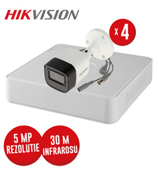 Kit DVR 4ch. 8MP-N si 4 camere 5MP, IR 30m cu microfon - KIT709