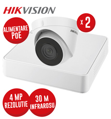 Kit NVR 4ch 4MP, 4xPoE si 2 camere IP 4MP, IR 30m, PoE - KIT783