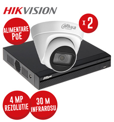 Kit NVR 4ch 8MP, 4xPoE si 2 camere IP 4MP, IR 30m, PoE - KIT846