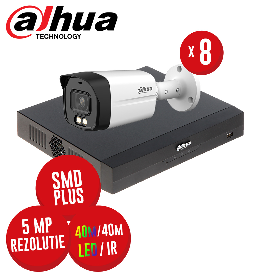 Kit DVR 8ch. 5MP-N si 8 camere 5MP, LED/ IR 40m cu microfon - KIT860