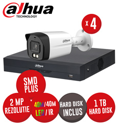 Kit DVR 4ch. 5MP-N, 4 camere 2MP, LED/ IR 40m cu microfon si HDD - KIT875