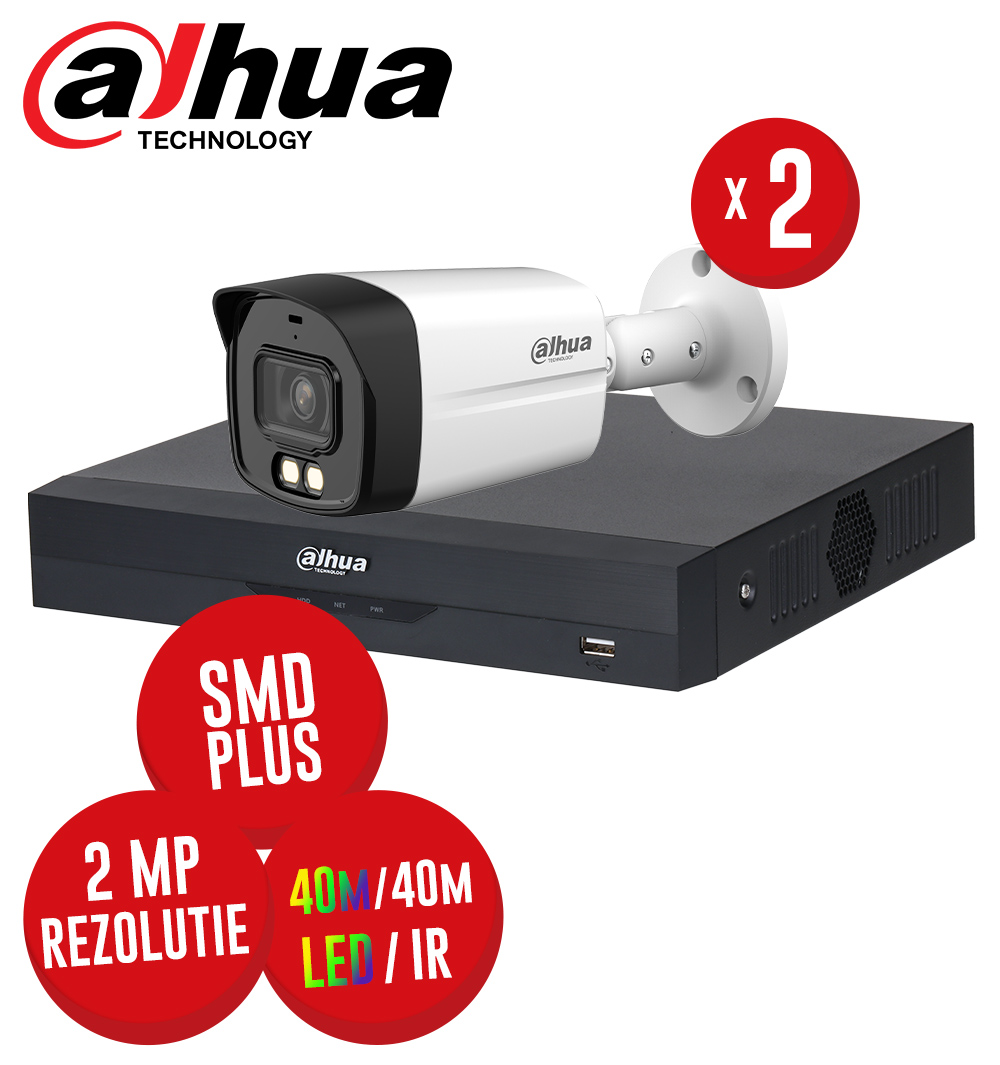 Kit DVR 4ch. 5MP-N si 2 camere 2MP, LED/ IR 40m cu microfon - KIT881
