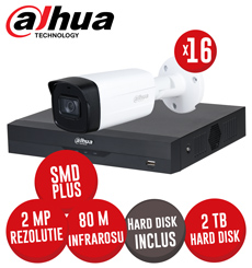 Kit DVR 16ch. 5MP-N si 16 camere 2MP, IR 80m, microfon, Starlight si HDD - KIT885