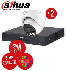 Kit DVR 4ch. 8MP si 2 camere 5MP LED 40m microfon - KIT927