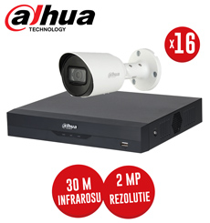 Pachet DVR 16 canale, 16 camere 2MP Starlight, exterior, fara accesorii-  KIT248
