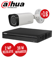 Pachet DVR 16 canale + 16 camere, exterior, 2 MP, Varifocale, IR 30m, fara accesorii - KIT95