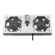 Modul 2 ventilatoare pentru rack SBW/EXIP55 19", cu termostat, RAL 7035  - ASYTECH Networking ASY-FAN-EXIP55-THM-2F