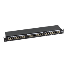Patch panel 1U,FTP Cat6,24 porturi RJ45,ecranare completa, negru - ASYTECH Networking ASY-PP-FTP6-24