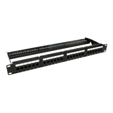 Patch Panel 1U,UTP Cat6A,24 porturi RJ45,suport cabluri integrat- ASYTECH Networking ASY-PP-UTP6A-24